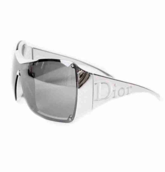 Dior Overshine sunglasses with a large one piece lens and Dior logo spelled out on the sides