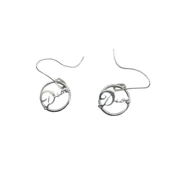Dior Script Circle Earrings